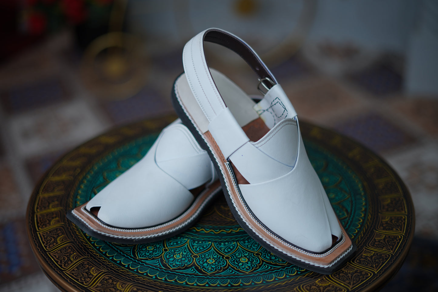 Premium White Pure Leather Norozi