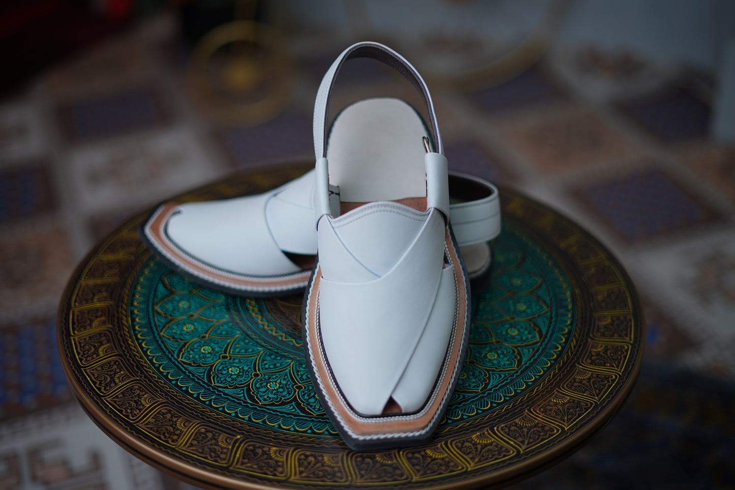 Premium White Pure Leather Norozi