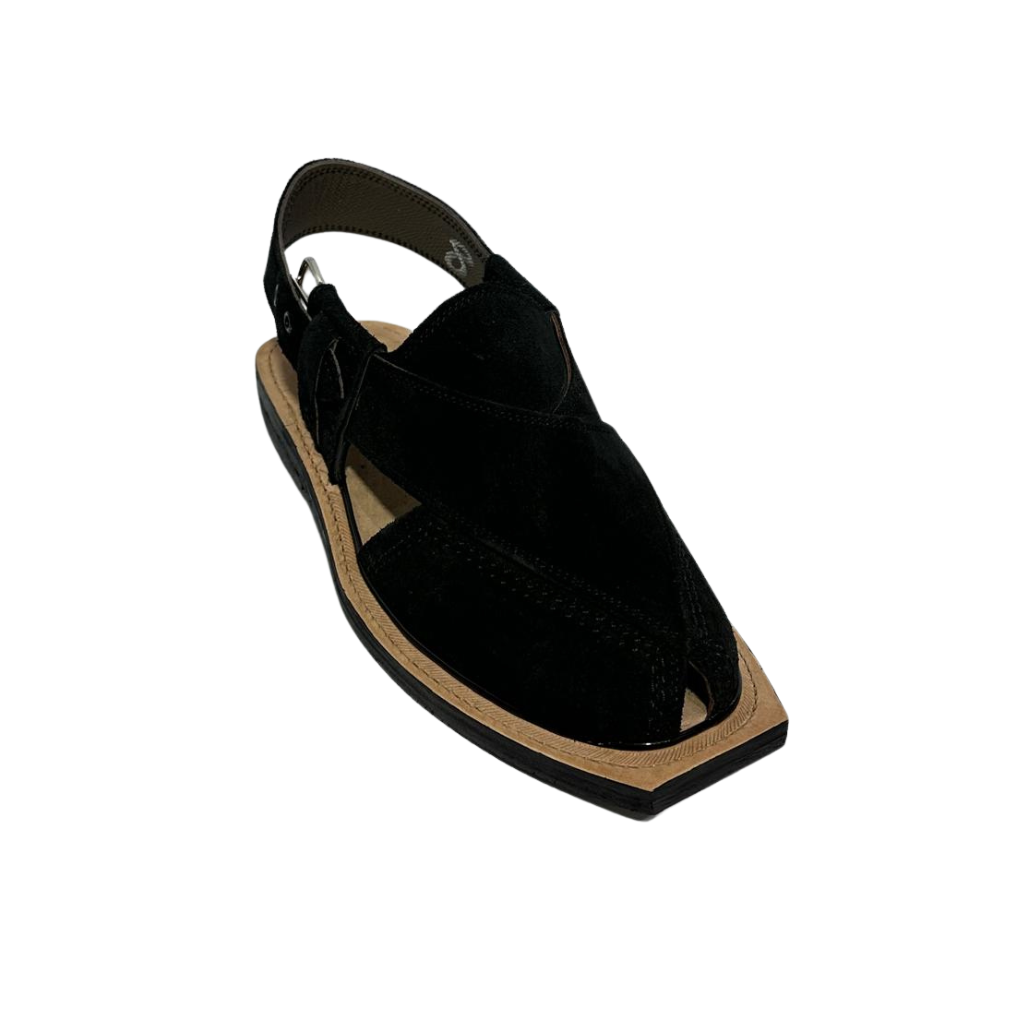 Norozi Classic Black Suede Chappal
