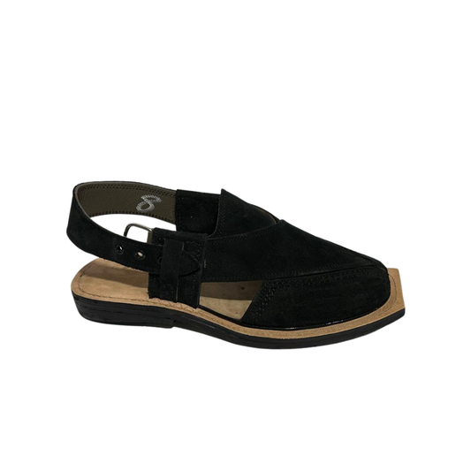 Norozi Classic Black Suede Chappal