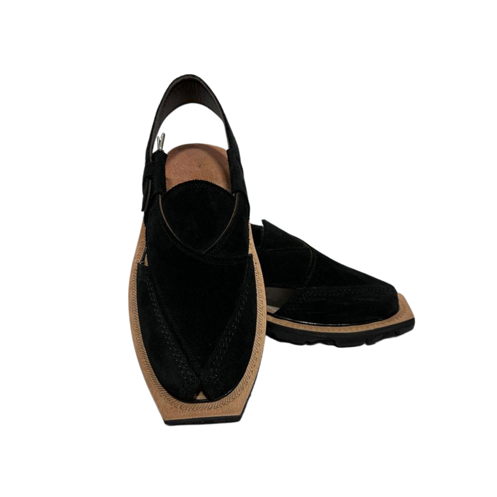 Norozi Classic Black Suede Chappal