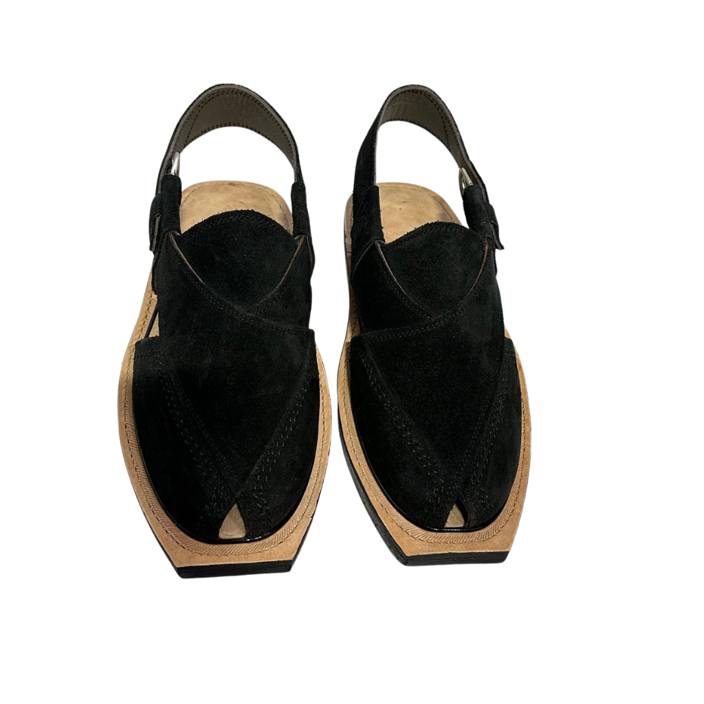 Norozi Classic Black Suede Chappal
