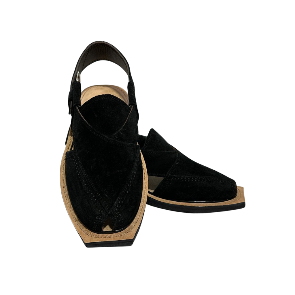Norozi Classic Black Suede Chappal