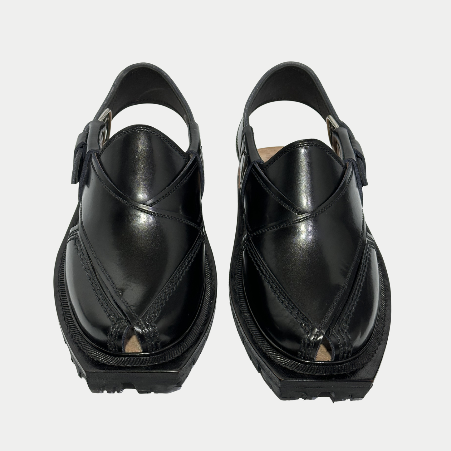 Norozi Classic Black Leather Sandal